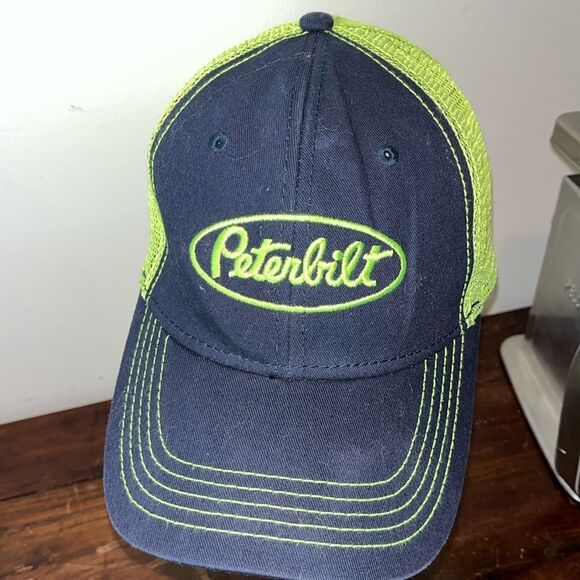 Peterbilt Trucks Mesh Trucker Baseball SnapBack Cap Hat Seattle Seahawks Colors - Picture 1 of 4